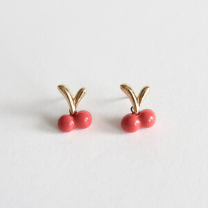 Cherry drop earring [red]