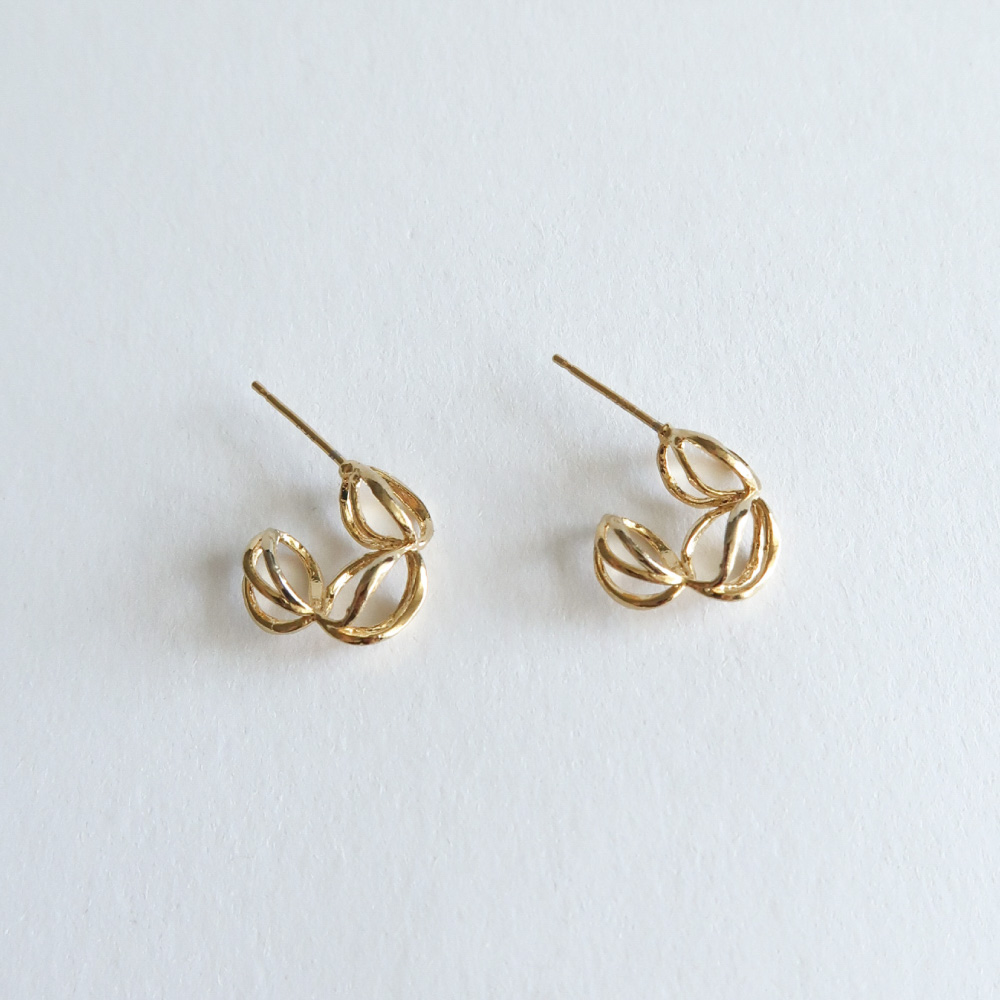 Autumn bean earring [silver/gold]