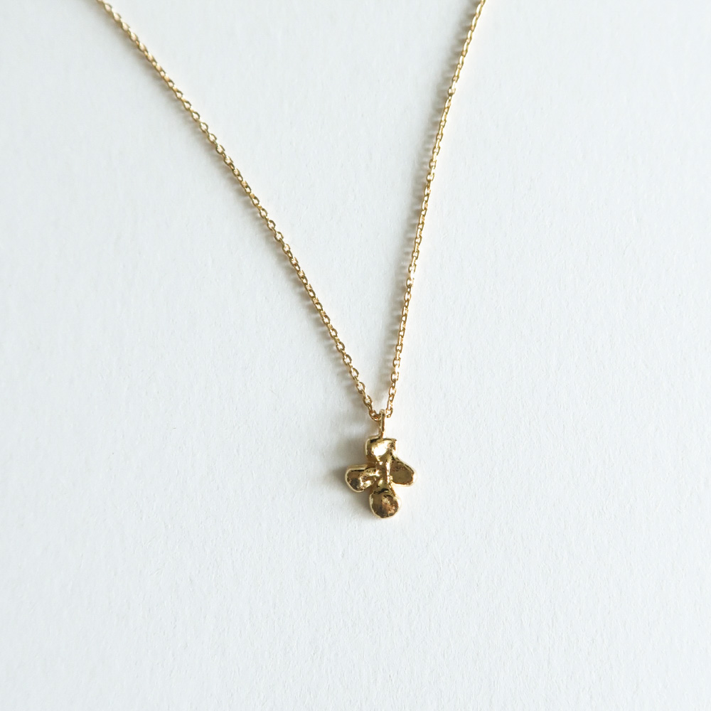 Mini dry flower necklace [silver/gold]