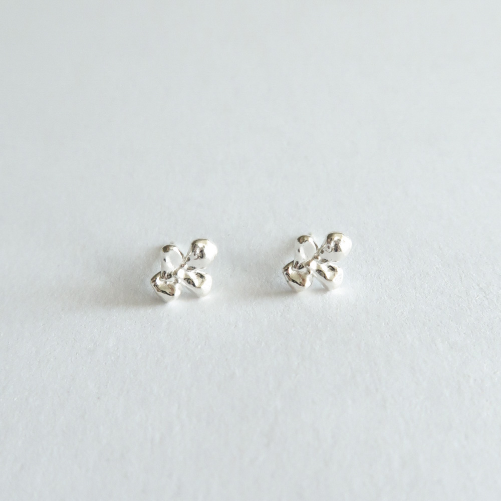Mini dry flower earring [silver/gold]