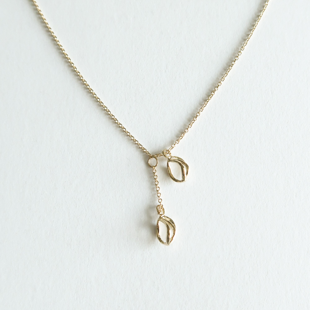 Autumn bean necklace [silver/gold]