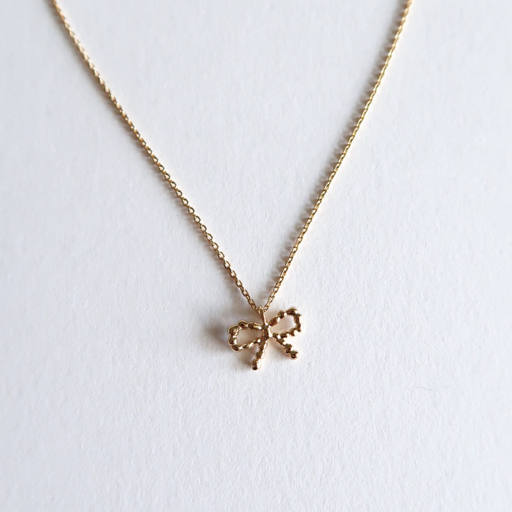 Mini ribbon necklace [silver/gold]