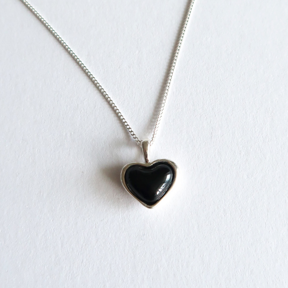 Winter heart necklace[black]